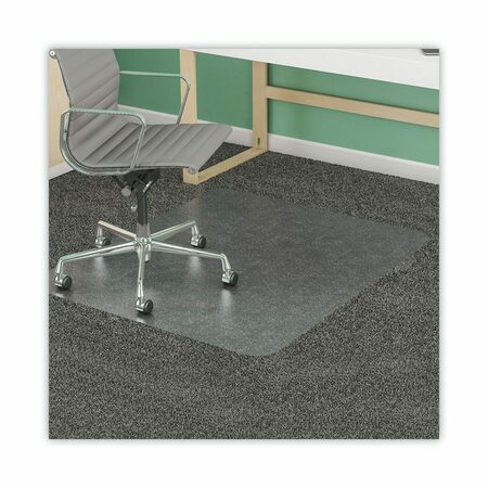 DEFLECTO Frequent Use Chair Mat, Med Pile Carpet, 36 x 48, Rectangular, Clear CM14142